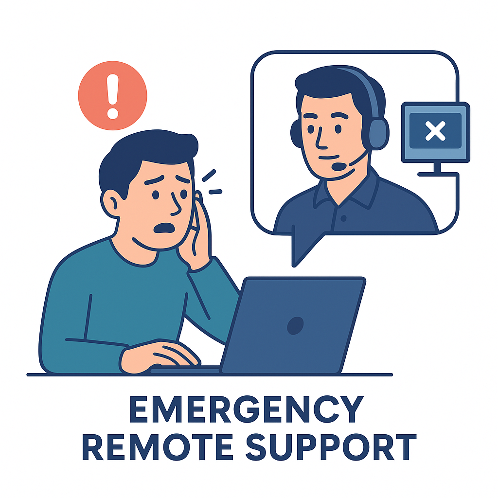 Technician providing remote support